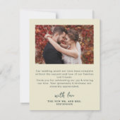 Carte De Remerciements Élégant mariage de photo botanique automnal (Dos)