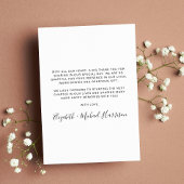 Carte De Remerciements Élégant Mariage de photos de script