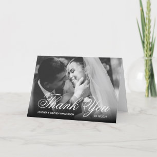 Carte De Remerciements Élégant Mariage de photos officielles
