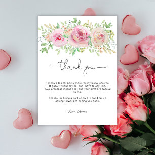 Carte De Remerciements Elegant mariage de roses shower