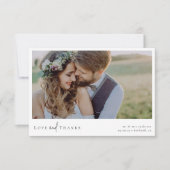 Carte De Remerciements Élégant Mariage de script chic photo (Devant)