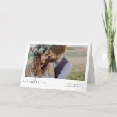 Carte De Remerciements Élégant Mariage de script chic photo (Devant)