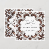 Carte De Remerciements Élégant Mariage de style baroque Rococo (Devant / Derrière)