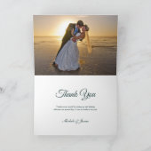 Carte De Remerciements Élégant Mariage de vacances Emerald Silver (Intérieur)