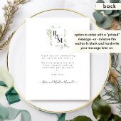 Carte De Remerciements Élégant Mariage de verdure photo, vert