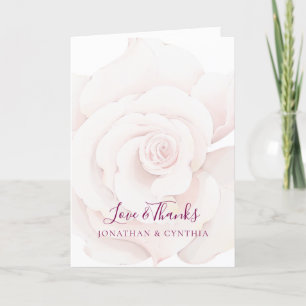 Carte De Remerciements Élégant mariage floral aquarelle rose rose blush