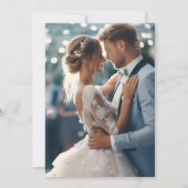 Carte De Remerciements Élégant Mariage Floral Bleu Français Photo (Dos)