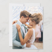 Carte De Remerciements Élégant Mariage Floral Bleu Français Photo (Dos)