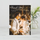 Carte De Remerciements Élégant Mariage floral jaune (Debout devant)