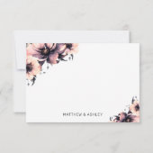 Carte De Remerciements Élégant Mariage floral rose Boho moderne (Dos)