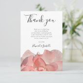 Carte De Remerciements Élégant Mariage floral rose corail (Debout devant)