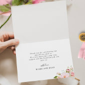 Carte De Remerciements Élégant Mariage floral rose et bleu