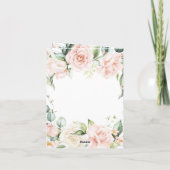 Carte De Remerciements Élégant Mariage floral rose pâle (Dos)