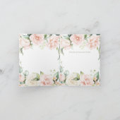 Carte De Remerciements Élégant Mariage floral rose pâle (Intérieur)