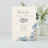 Carte De Remerciements Élégant Mariage frontalier de coquillages (Debout devant)