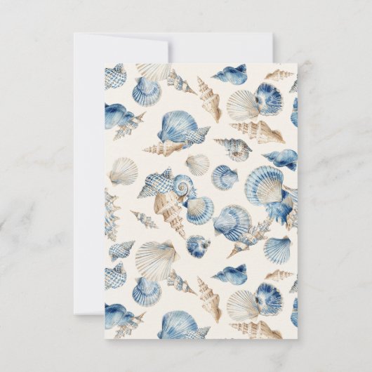 Carte De Remerciements Élégant Mariage frontalier de coquillages (Dos)