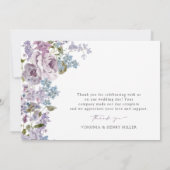 Carte De Remerciements Élégant Mariage Lilac (Dos)