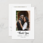 Carte De Remerciements Élégant Mariage moderne 2 Photo (Devant / Derrière)