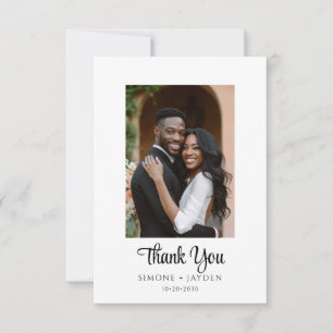 Carte De Remerciements Élégant Mariage moderne 2 Photo