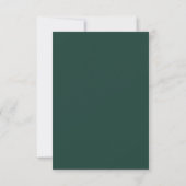 Carte De Remerciements Élégant Mariage moderne Emerald Green Script (Dos)