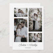 Carte De Remerciements Élégant mariage moderne photo collage (Devant / Derrière)