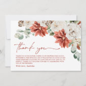 Carte De Remerciements Élégant Mariage Moderne Rouge Noël Hiver Shower de (Devant)