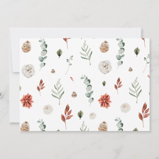 Carte De Remerciements Élégant Mariage Moderne Rouge Noël Hiver Shower de (Dos)