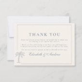 Carte De Remerciements Élégant Mariage Nautique (Devant)