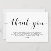 Carte De Remerciements Élégant Mariage noir et blanc (Devant)