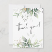 Carte De Remerciements Élégant mariage photo botanique eucalyptus (Devant)