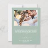 Carte De Remerciements Élégant mariage photo botanique eucalyptus (Dos)