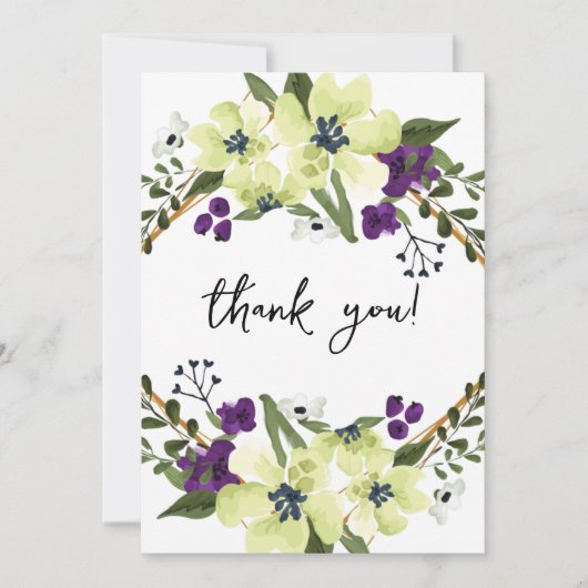 Carte De Remerciements Élégant mariage photo botanique eucalyptus (Devant)