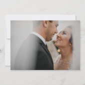 Carte De Remerciements Élégant Mariage photo de script de nom simple (Dos)