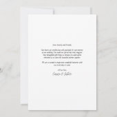 Carte De Remerciements Élégant Mariage photo de script vertical (Dos)