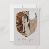 Carte De Remerciements Élégant Mariage photo encadré manuscrit (Devant)