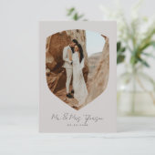 Carte De Remerciements Élégant Mariage photo encadré manuscrit (Debout devant)