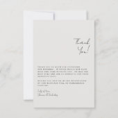 Carte De Remerciements Élégant Mariage photo encadré manuscrit (Dos)