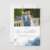 Carte De Remerciements Elégant Mariage photo étoile céleste (Devant)