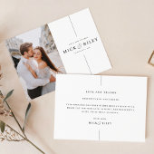 Carte De Remerciements Élégant Mariage photo personnalisé moderne