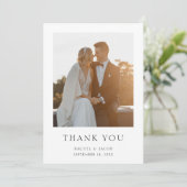 Carte De Remerciements Élégant Mariage photo simple (Debout devant)