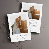 Carte De Remerciements Élégant Mariage photo simple