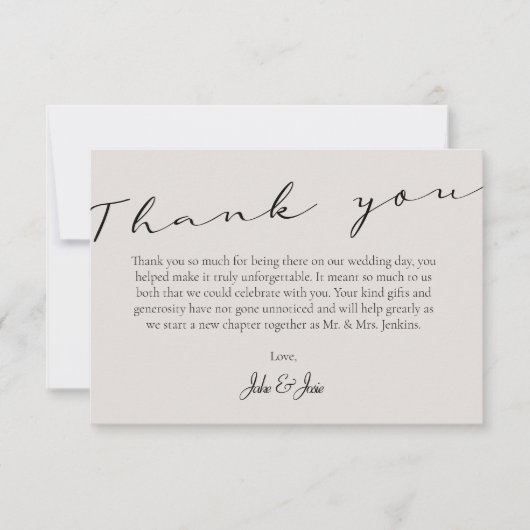 Carte De Remerciements Elégant mariage photo souvenirs code QR (Devant)