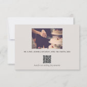 Carte De Remerciements Elégant mariage photo souvenirs code QR (Dos)
