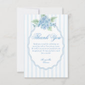 Carte De Remerciements Élégant Mariage photo Victorian Blue Hydrangea (Devant)