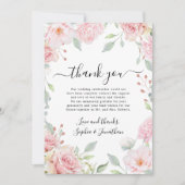 Carte De Remerciements Élégant Mariage rose Roses (Devant)