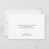 Carte De Remerciements Elégant Mariage Script Photo Heart Simple Moderne (Dos)