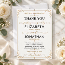 Élégant Mariage Vintage Filigrane Or