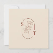 Carte De Remerciements Élégant Mariage Whimsical en terre cuite (Dos)