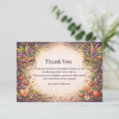 Carte De Remerciements Elegant Masquerade Hearts Mardi Gras (Debout devant)