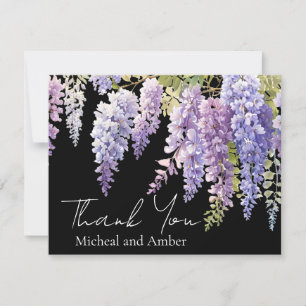 Carte De Remerciements Elégant mauve magenta aquarelle glyteria floral